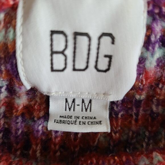 BDG Cropped Henley Womens Sweater Size Medium Tight Knit School Colorful Casual - Picture 9 of 14